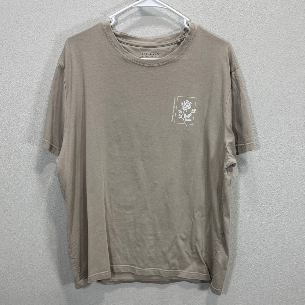 Cactus man x Ricky Singh revive escape the ordinary graphic‎ T shirt tan